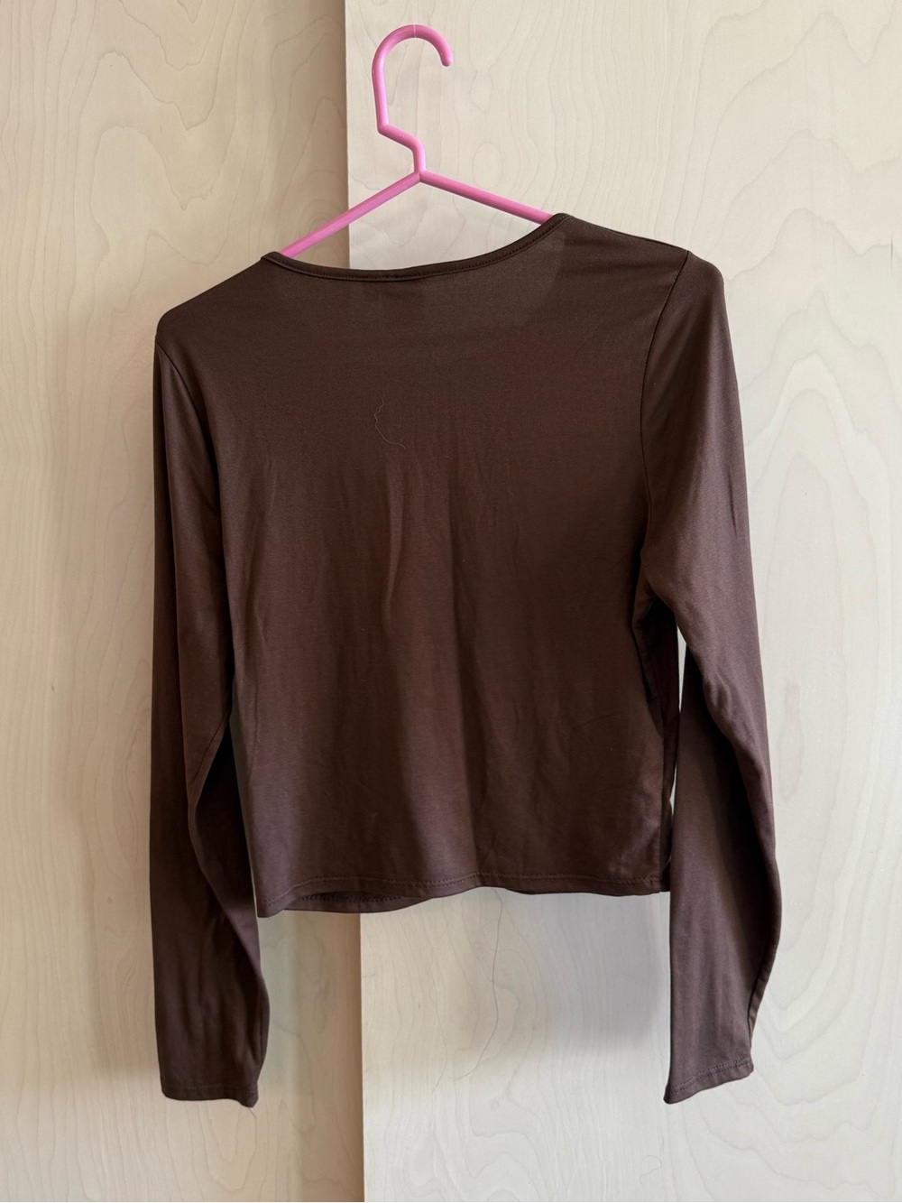 Long Sleeve Brown Crop Tee